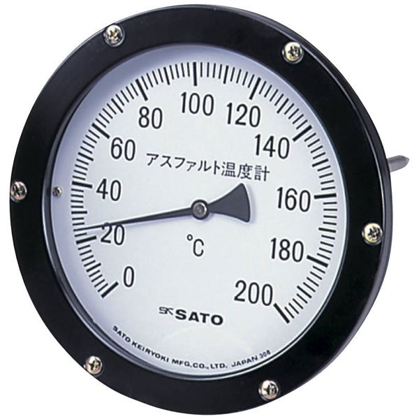 佐藤計量器 アスファルト用温度計　150mmφ/白 AT-150