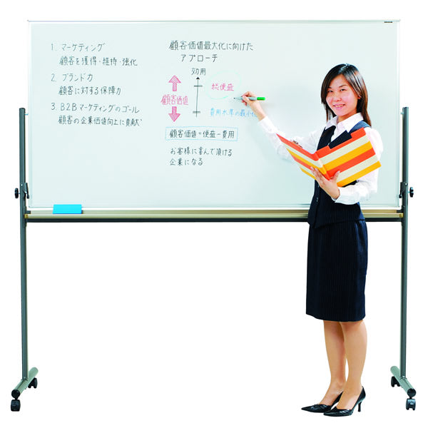 馬印 両面脚付ホワイトボード無地2410＊1210 MH48TDN