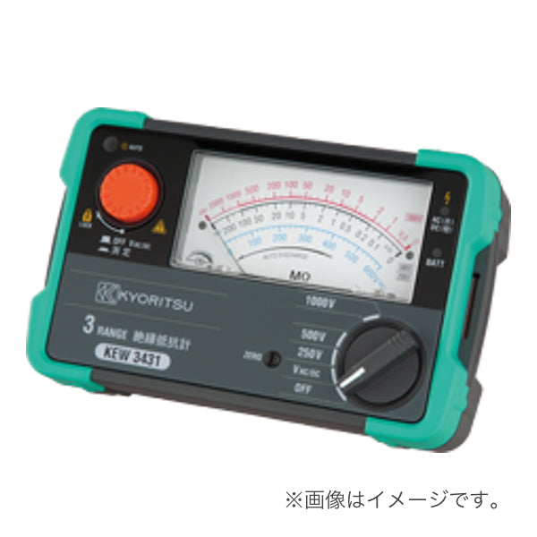 3レンジ 電池式小型絶縁抵抗計 共立電気計器 3レンジ絶縁抵抗計（125V/250V/500V） KEW3432の格安通販