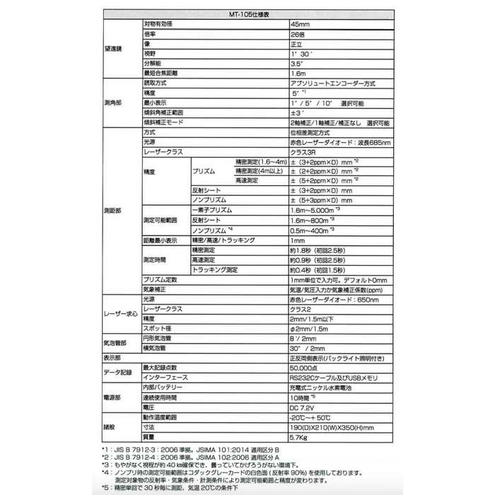 【トータルステーション】GSJ MT-105（レンタル）